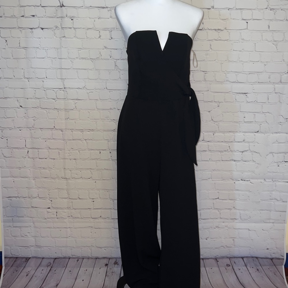 Trixxi Black V Neck Strapless Jumpsuit